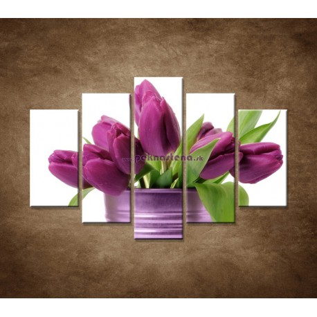 Obrazy na stenu - Svieže tulipány - 5dielny 150x100cm