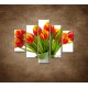 Obrazy na stenu - Červené tulipány - 5dielny 100x80cm