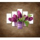 Obrazy na stenu - Svieže tulipány - 5dielny 100x80cm