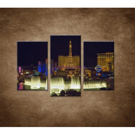 Obrazy na stenu - Nočné Las Vegas - 3dielny 75x50cm