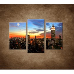 Obrazy na stenu - Nočný New York - 3dielny 75x50cm