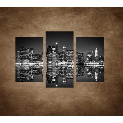 Obrazy na stenu - New York v noci - 3dielny 75x50cm