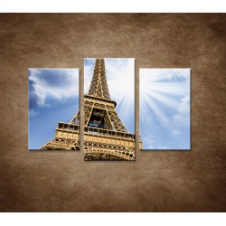 Obrazy na stenu - Pohľad na Eifelovu vežu - 3dielny 75x50cm