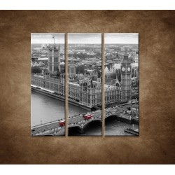 Obrazy na stenu - Čiernobiely Londýn - 3dielny 90x90cm