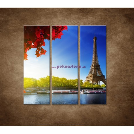 Obrazy na stenu - Eifelova veža - 3dielny 90x90cm