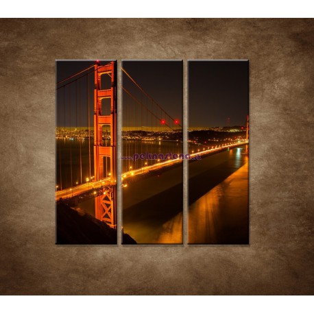 Obrazy na stenu - Golden Gate Bridge - 3dielny 90x90cm