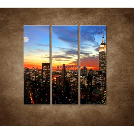 Obrazy na stenu  - Nočný New York - 3dielny 90x90cm