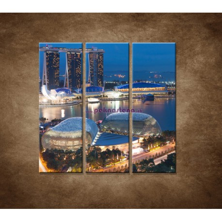 Obrazy na stenu - Singapur - 3dielny 90x90cm