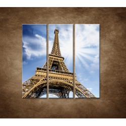 Obrazy na stenu - Pohľad na Eifelovu vežu - 3dielny 90x90cm