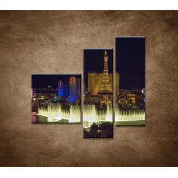 Obrazy na stenu - Nočné Las Vegas - 3dielny 110x90cm