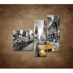 Obrazy na stenu - Žltý taxík - 3dielny 110x90cm