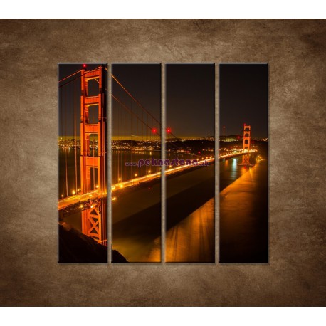 Obrazy na stenu - Golden Gate Bridge - 4dielny 120x120cm
