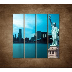 Obrazy na stenu - Manhattan a Socha Slobody - 4dielny 120x120cm