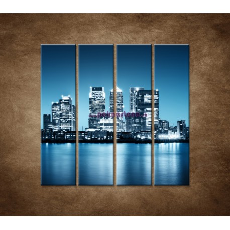 Obrazy na stenu - Nočné mesto - 4dielny 120x120cm