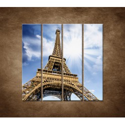 Obrazy na stenu - Pohľad na Eifelovu vežu - 4dielny 120x120cm