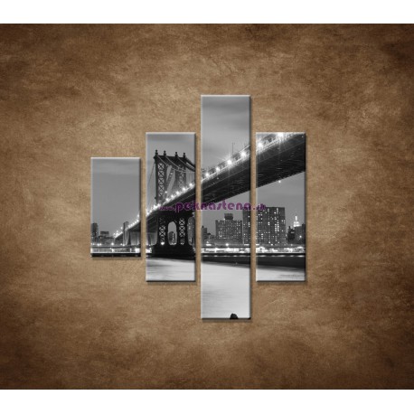 Obrazy na stenu - Manhattanský most - 4dielny 80x90cm