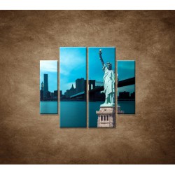 Obrazy na stenu - Manhattan a Socha Slobody - 4dielny 100x90cm