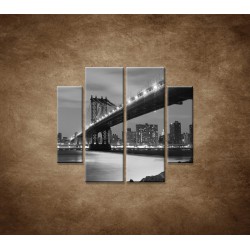 Obrazy na stenu - Manhattanský most - 4dielny 100x90cm