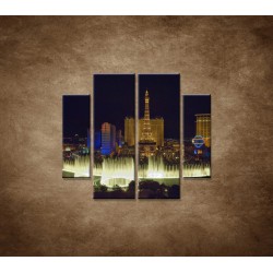 Obrazy na stenu - Nočné Las Vegas - 4dielny 100x90cm
