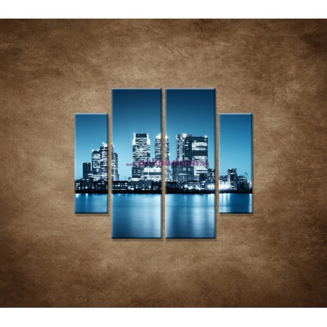 Obrazy na stenu - Nočné mesto - 4dielny 100x90cm