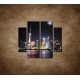 Obrazy na stenu - Nočný Shanghai - 4dielny 100x90cm