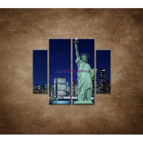 Obrazy na stenu - Socha Slobody - 4dielny 100x90cm