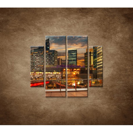 Obrazy na stenu - Výhľad v Shanghaii - 4dielny 100x90cm