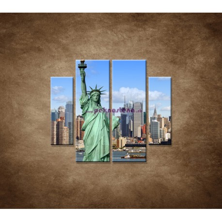 Obrazy na stenu - New York - panoráma - 4dielny 100x90cm