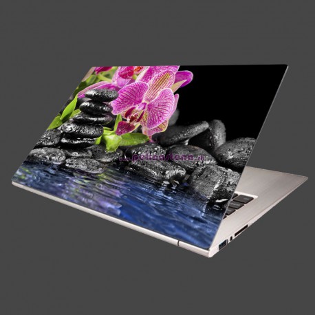 Nálepka na notebook - Kamene s kvetom