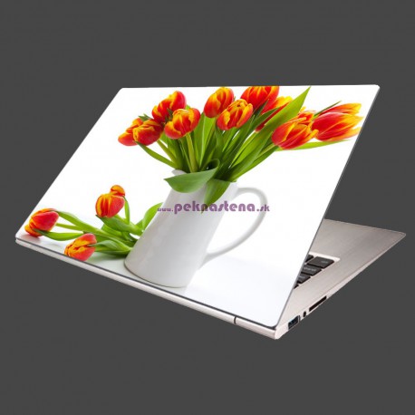 Nálepka na notebook - Červené tulipány
