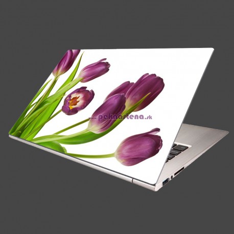 Nálepka na notebook - Fialové tulipány 