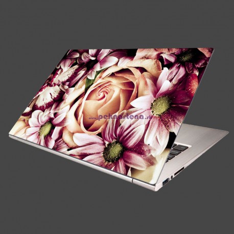 Nálepka na notebook - Kytica kvetov 
