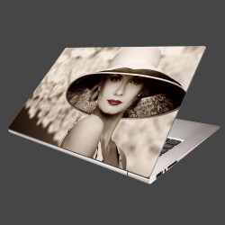 Nálepka na notebook - Žena v klobúku