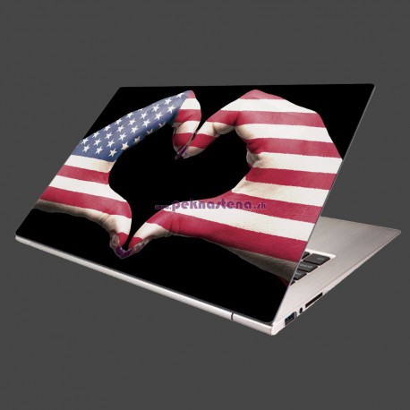 Nálepka na notebook - Amerika v srdci