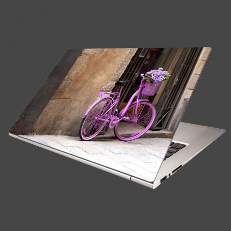 Nálepka na notebook - Ružový bicykel