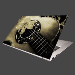 Nálepka na notebook - Gitara s kvetom
