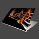 Nálepka na notebook - Noty v plameňoch