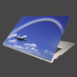 Nálepka na notebook - Lietadlo s dúhou