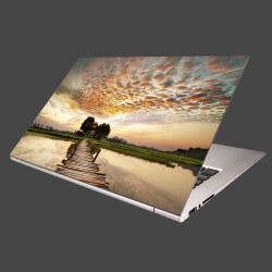 Nálepka na notebook - Západ slnka nad riekou