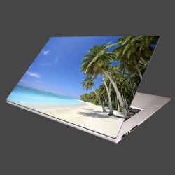 Nálepka na notebook - Pláž s palmami