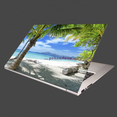 Nálepka na notebook - Pláž s palmou