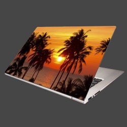 Nálepka na notebook - Západ slnka s palmami