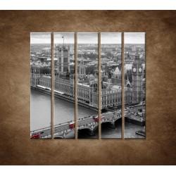 Obrazy na stenu - Čiernobiely Londýn - 5dielny 100x100cm