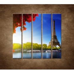 Obrazy na stenu - Eifelova veža - 5dielny 100x100cm