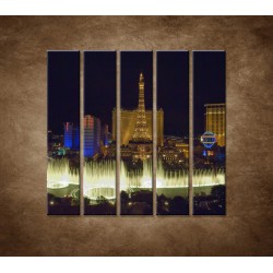 Obrazy na stenu - Nočné Las Vegas - 5dielny 100x100cm