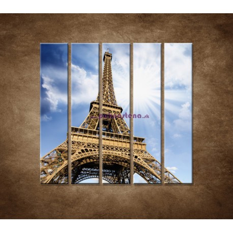 Obrazy na stenu - Pohľad na Eifelovu vežu - 5dielny 100x100cm