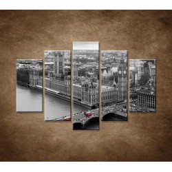 Obrazy na stenu - Čiernobiely Londýn - 5dielny 150x100cm