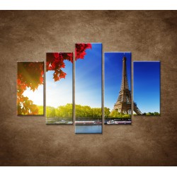 Obrazy na stenu - Eifelova veža - 5dielny 150x100cm