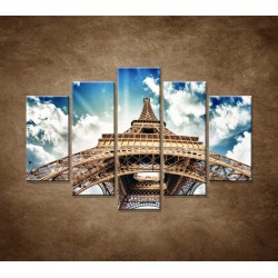 Obrazy na stenu - Eifelova veža zdola - 5dielny 150x100cm