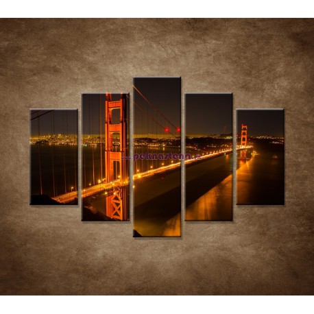 Obrazy na stenu - Golden Gate Bridge - 5dielny 150x100cm
